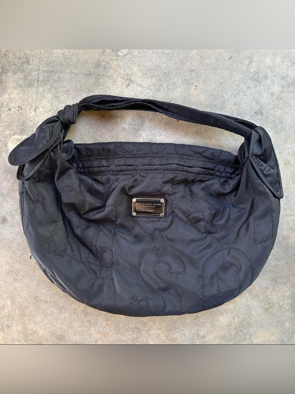 Marc by Marc Jacobs black quilted hobo bag